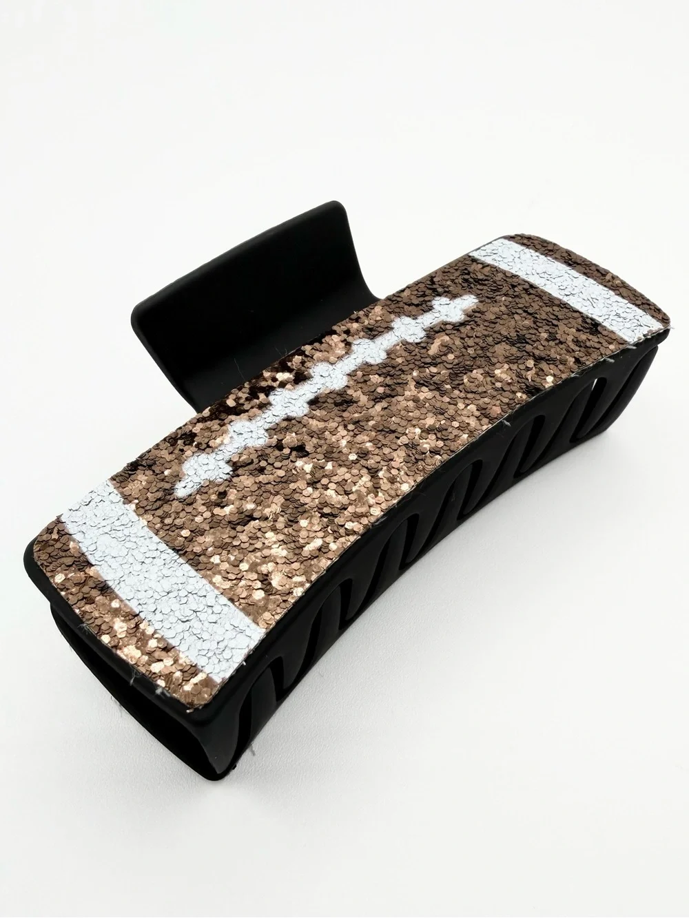 Glitter Football Hair Clip New